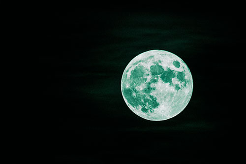 October Full Hunters Moon (Green Tint Photo)