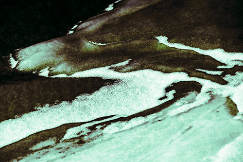 Sleeping Polar Bear Ice Formation (Green Tint Photo)