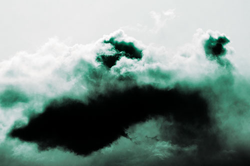 Smearing Neutral Faced Cloud Formation (Green Tint Photo)