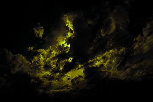 Sun Eyed Open Mouthed Creature Cloud (Green Tint Photo)