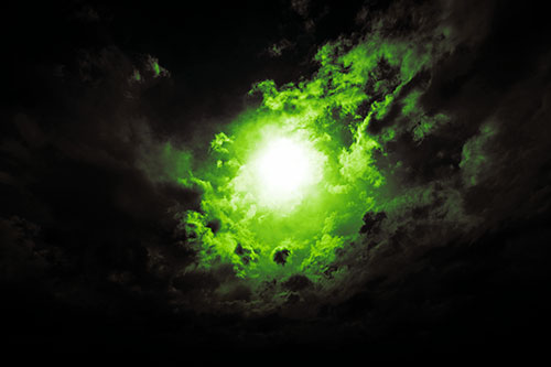 Sun Vortex Cloud Spiral (Green Tint Photo)