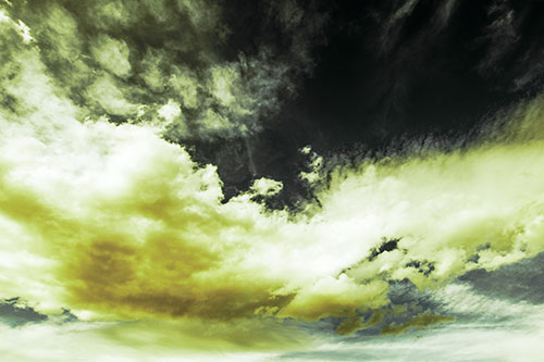 Sunset Illuminating Large Cloud Mass (Green Tint Photo)