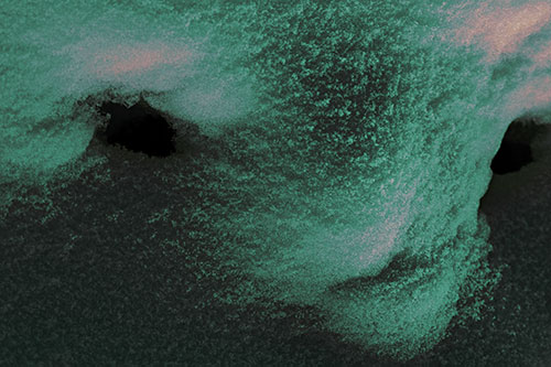 Triangle Powdered Snow Face Atop Soil (Green Tint)