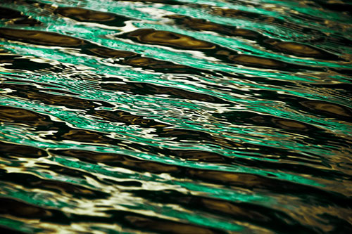 Wavy River Water Ripples (Green Tint Photo)