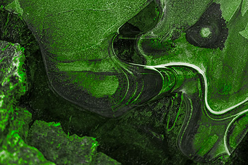 Angry Fuming Frozen River Ice Face (Green Tone Photo)