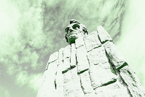 Cloud Mass Above Presidential Statue (Green Tone Photo)