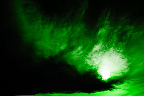 Dark Cloud Mass Holding Sun (Green Tone Photo)