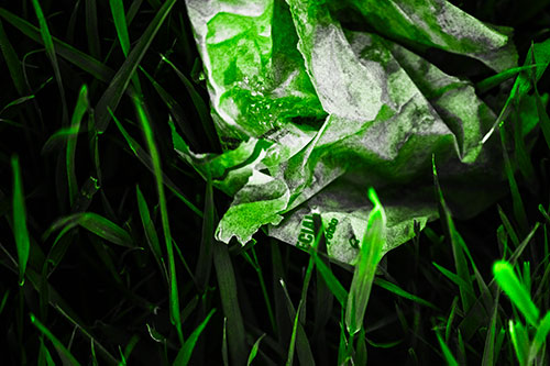 Grease Stained Demon Faced Taco Bell Wrapper (Green Tone)