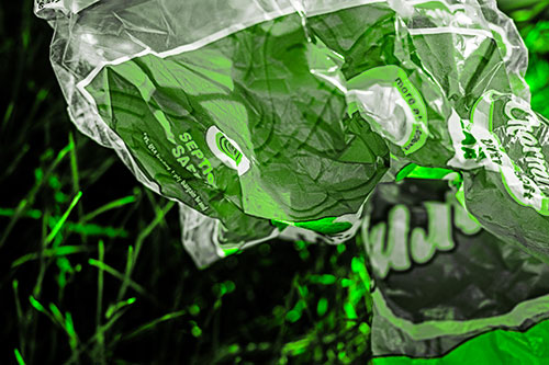 Growling Plastic Charmin Bag Among Grass (Green Tone)