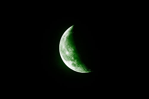 Half Crescent Blue Moon (Green Tone Photo)