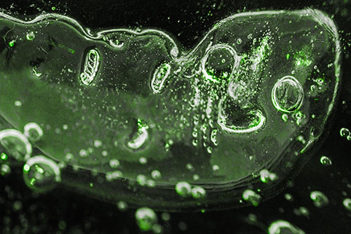 Happy Bubble Faced Blob Frozen Among River (Green Tone)