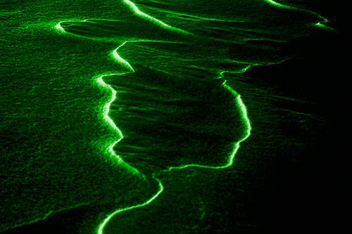 Lightning Streak Snow Drift (Green Tone Photo)