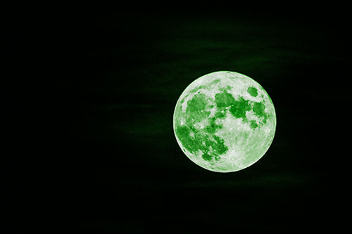 October Full Hunters Moon (Green Tone Photo)