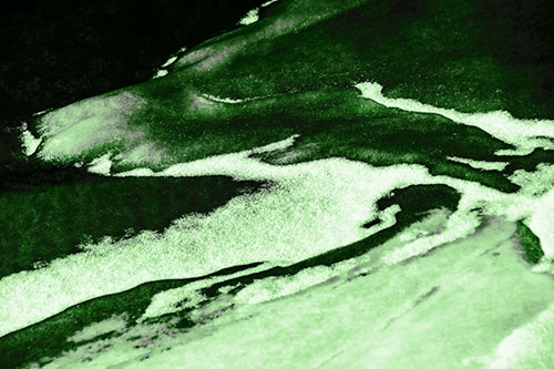 Sleeping Polar Bear Ice Formation (Green Tone Photo)