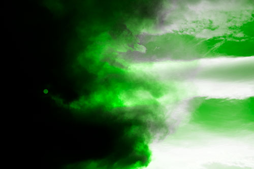 Sun Spiraling Out Of Mullen Fire Clouds (Green Tone)