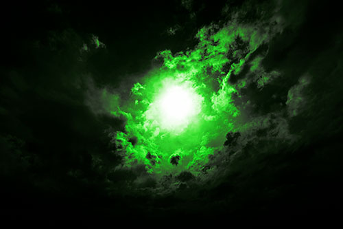 Sun Vortex Cloud Spiral (Green Tone Photo)