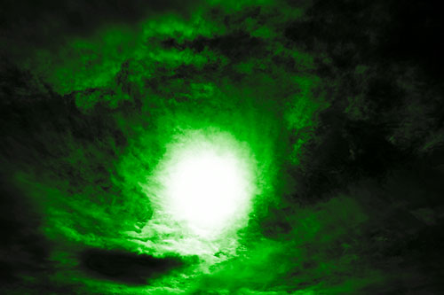 Sun Vortex Consumes Clouds (Green Tone Photo)