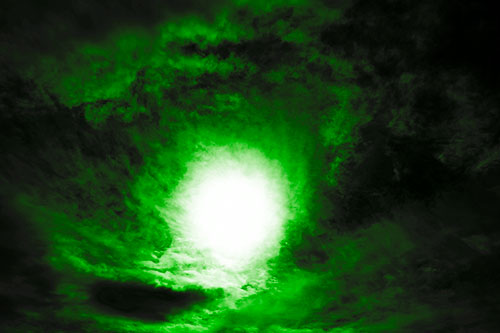 Sun Vortex Consumes Clouds (Green Tone)