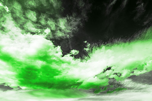 Sunset Illuminating Large Cloud Mass (Green Tone Photo)