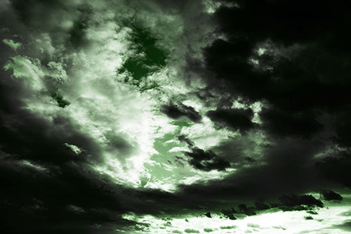 Thick Dark Cloud Refuses To Split In Half (Green Tone Photo)