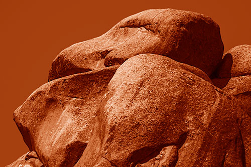 Ancient Rock Face Formation (Orange Shade Photo)