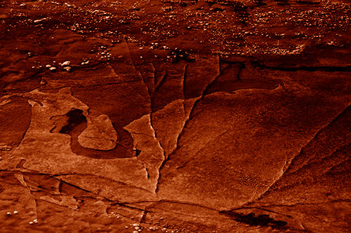 Bubble Cracking River Ice (Orange Shade Photo)