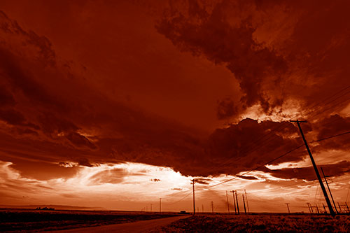 Dark Cloud Powerline Sunset (Orange Shade Photo)