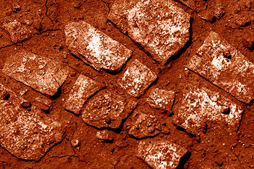 Dirt Covered Stepping Stones (Orange Shade Photo)