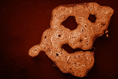Droopy Smiling Bubble Face Floating Above Soil (Orange Shade)