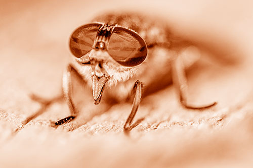 Happy Horse Fly Sticking Out Tongue Among Sunlight (Orange Shade)