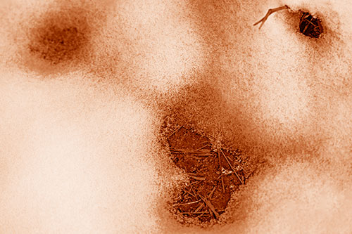 Joyful Soil Face Appears Beneath Melting Snow (Orange Shade)