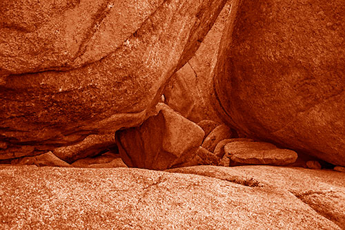 Large Crowded Boulders Leaning Against One Another (Orange Shade)