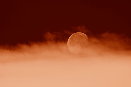 Moon Rolling Along Clouds (Orange Shade Photo)