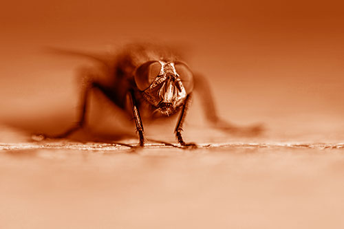 Morbid Open Mouthed Cluster Fly (Orange Shade Photo)