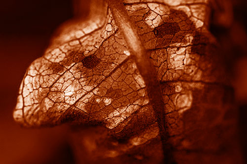 Rotting Veined Leaf Stem Face (Orange Shade Photo)