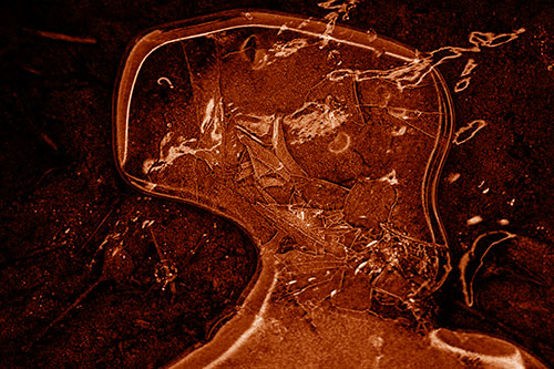 Shattering Ice Head Cracking Smile Along Shore (Orange Shade)