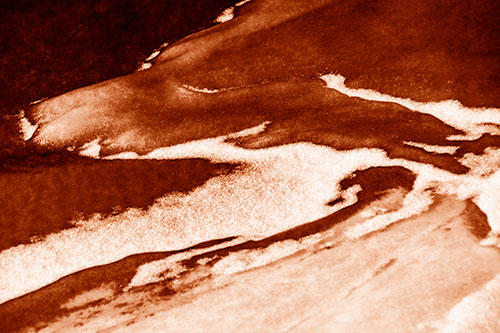 Sleeping Polar Bear Ice Formation (Orange Shade Photo)