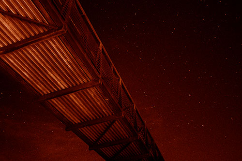 Stars Shining Above Walkway Bridge (Orange Shade Photo)