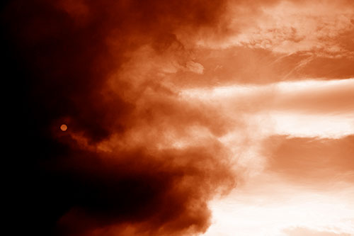 Sun Spiraling Out Of Mullen Fire Clouds (Orange Shade Photo)