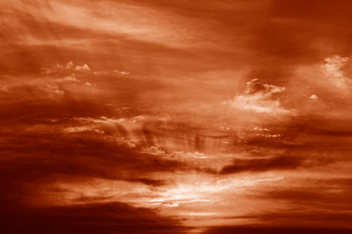 Sunrise Bursting Colorful Light Past Clouds (Orange Shade Photo)