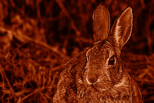 Unafraid Bunny Rabbit Curiously Watching (Orange Shade)