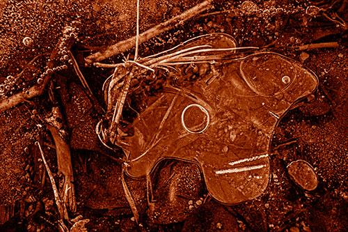 Wide Eyed Bubble Ice Face Looking Downward (Orange Shade)