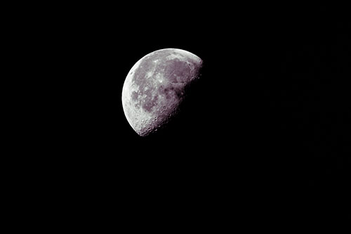 Half Blue Moon During Morning Orbit (Orange Tint Photo)