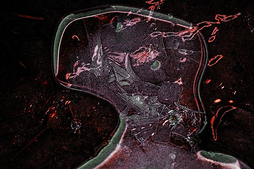 Shattering Ice Head Cracking Smile Along Shore (Orange Tint)