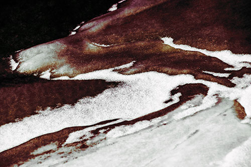 Sleeping Polar Bear Ice Formation (Orange Tint Photo)