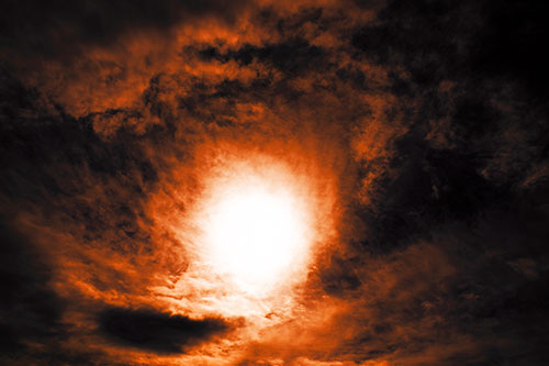 Sun Vortex Consumes Clouds (Orange Tint Photo)