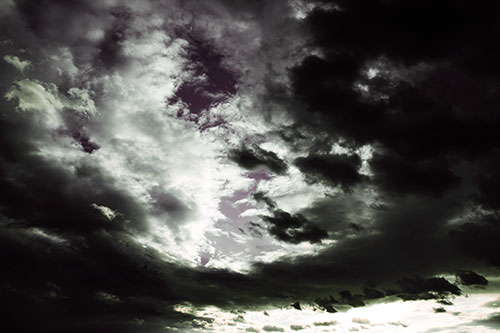 Thick Dark Cloud Refuses To Split In Half (Orange Tint Photo)