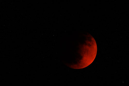 Total Lunar Eclipse Moon (Orange Tint Photo)