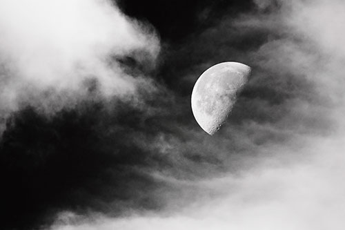 Upside Down Creature Cloud Moon Gazing (Orange Tint Photo)
