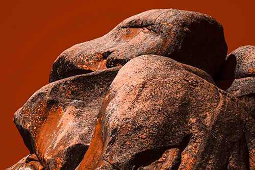 Ancient Rock Face Formation (Orange Tone Photo)